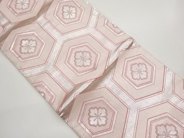 JAPANESE KIMONO / FUKURO OBI / SAGANISHIKI / REVERSIBLE / WOVEN RHOMBUS FLOWER